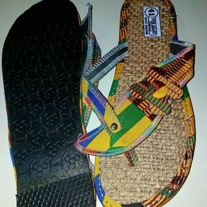 African print kente sandals